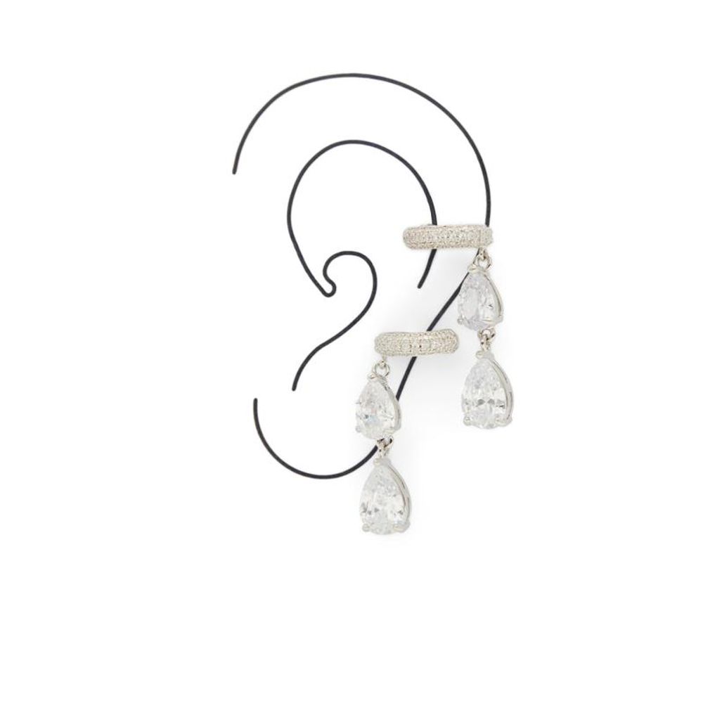 ALDO Silver Elastane Earrings - Elegant Statement Accessory