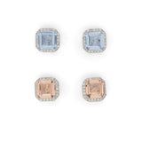 ALDO Blue Elastane Earrings - Chic Stainless Steel & Cubic Zirconia