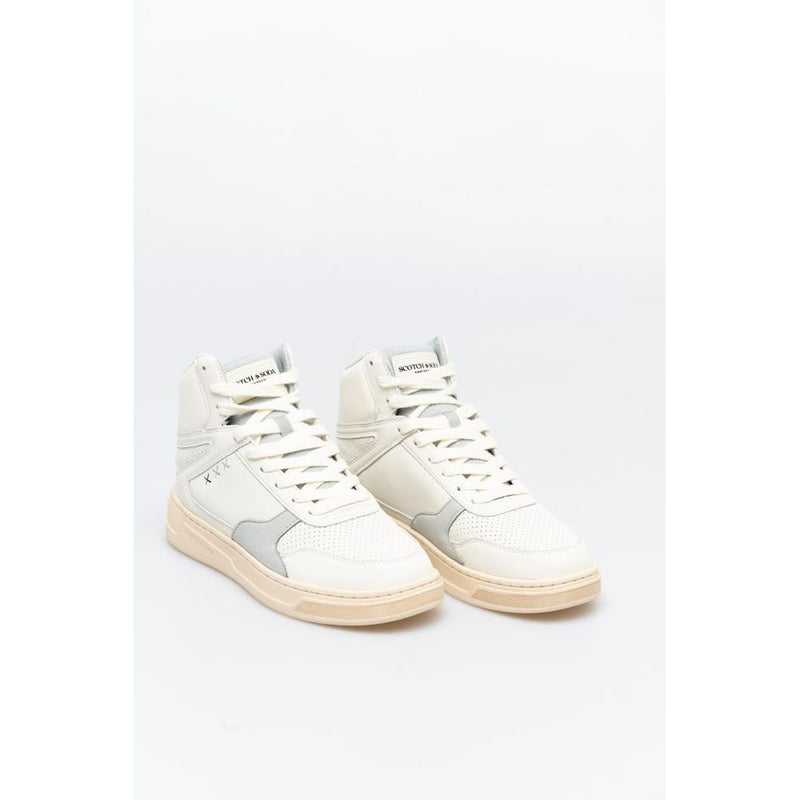 Scotch & Soda White High Top Sneakers for Men - Eco-Friendly Fashion