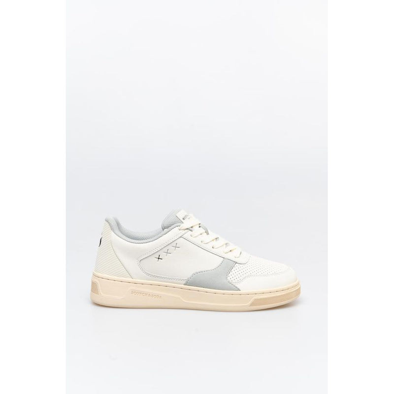 Scotch & Soda White Low Top Sneakers for Men - Eco-Friendly Design