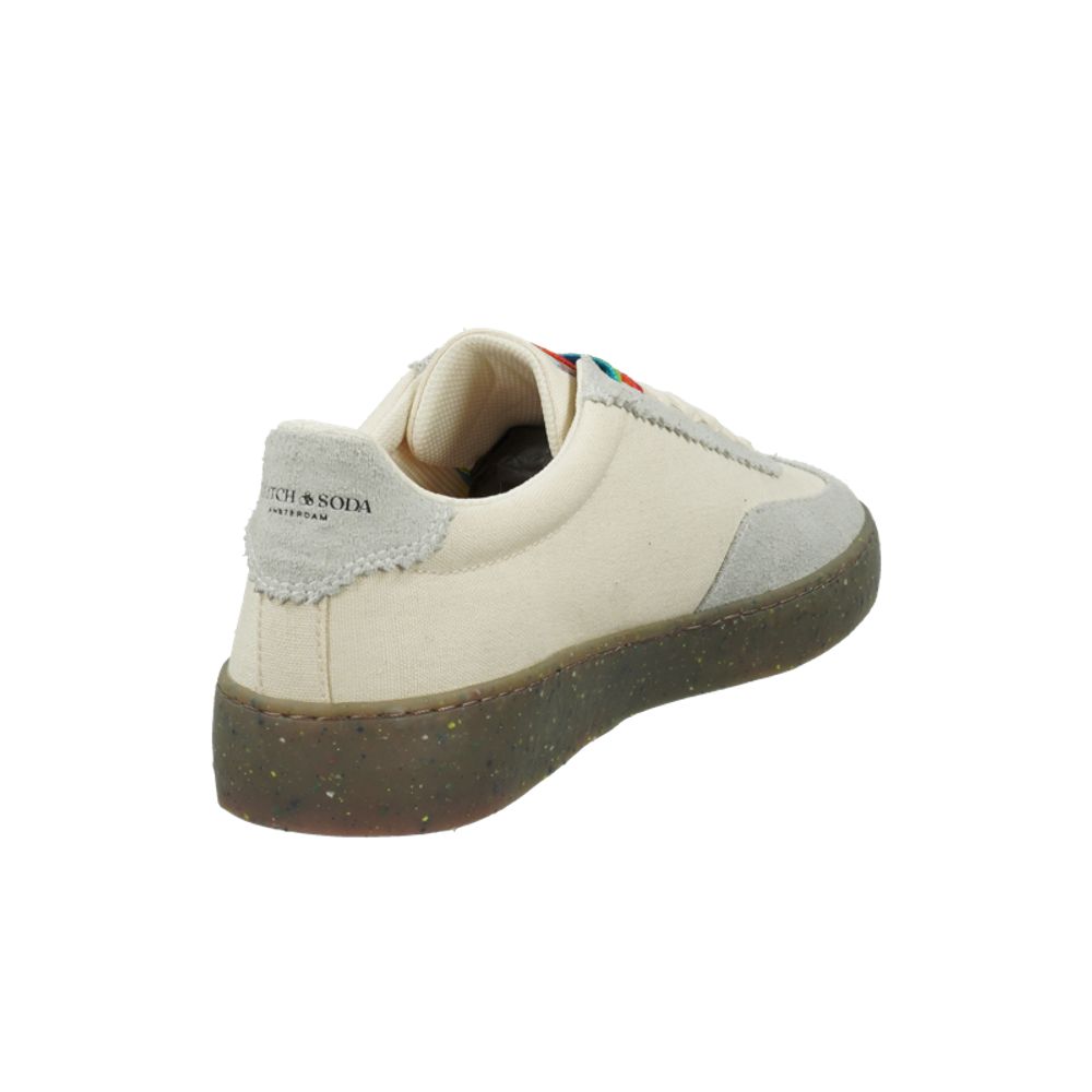 Scotch & Soda White Linen Low Top Sneakers for Men
