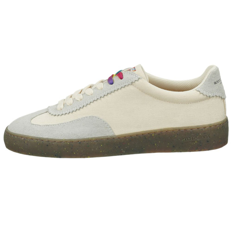 Scotch & Soda White Linen Low Top Sneakers for Men