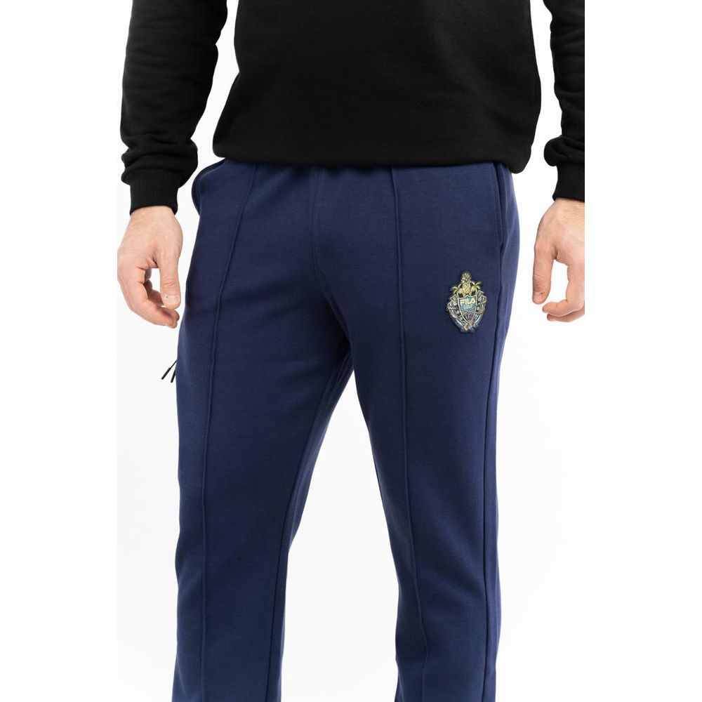 Fila Blue Cotton Joggers - Comfortable Workout Pants for Men