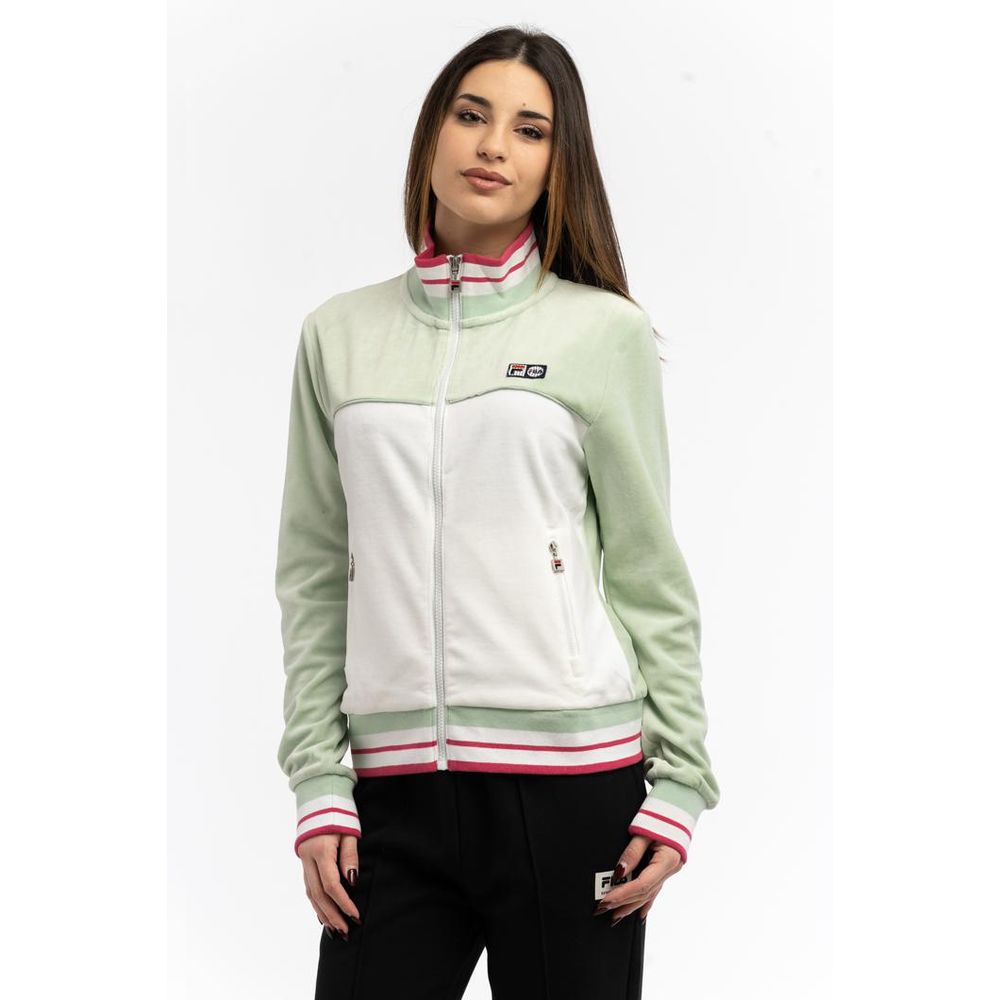Fila Multicolor Cotton Sweatshirt - Silt Green/Bright White