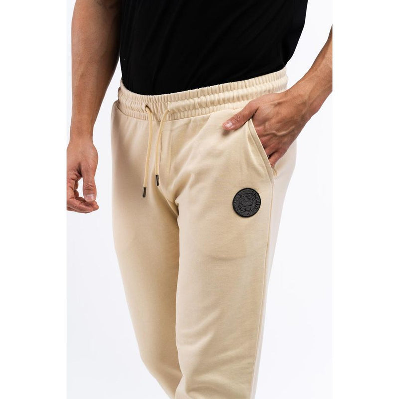 Cavalli Class Beige Cotton Joggers - Stylish Workout Pants for Men