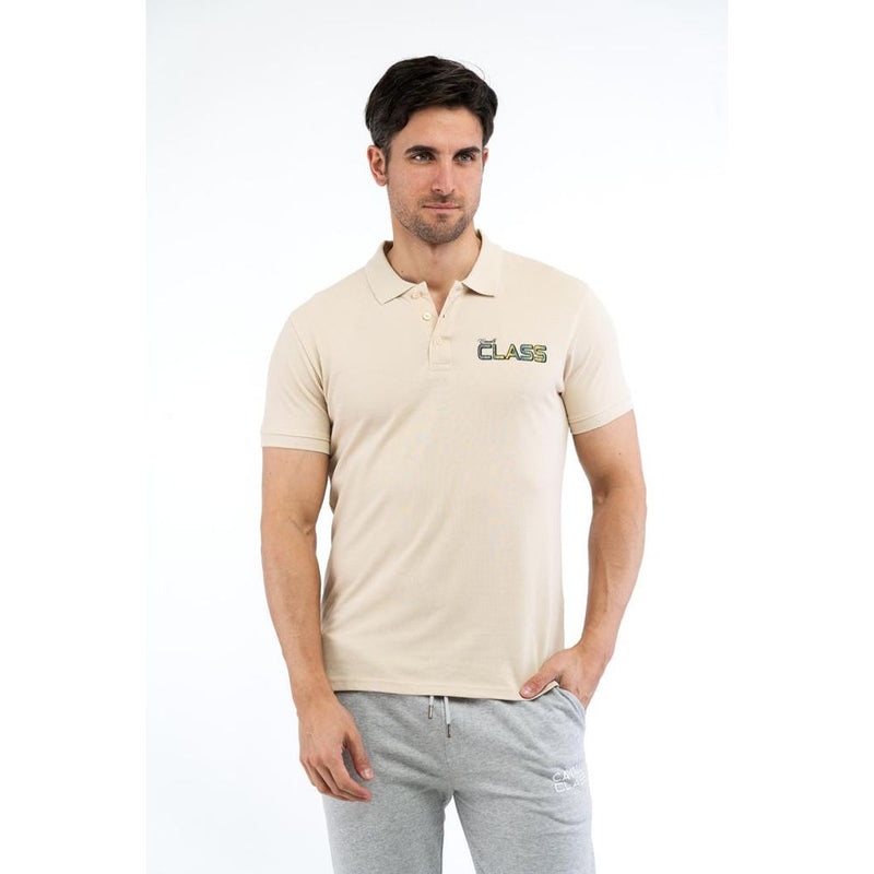 Cavalli Class Beige Cotton Polo Shirt - Elegant and Comfortable