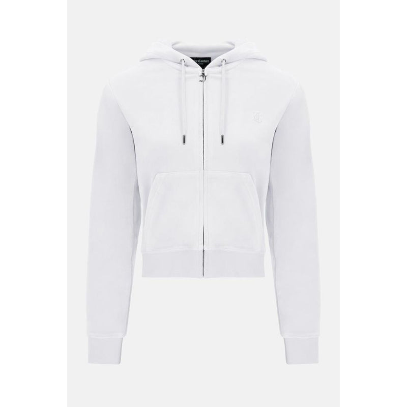 Juicy Couture Women's White Velour Sweatshirt - Luxurious Comfort