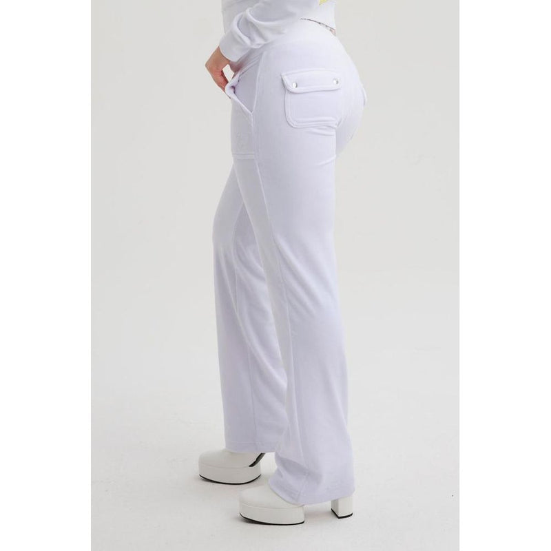 Juicy Couture White Velour Casual Pants for Women