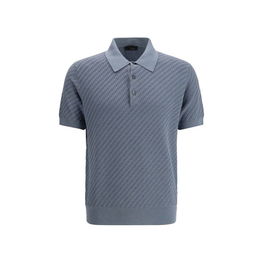 Polo Brioni bleu clair en coton