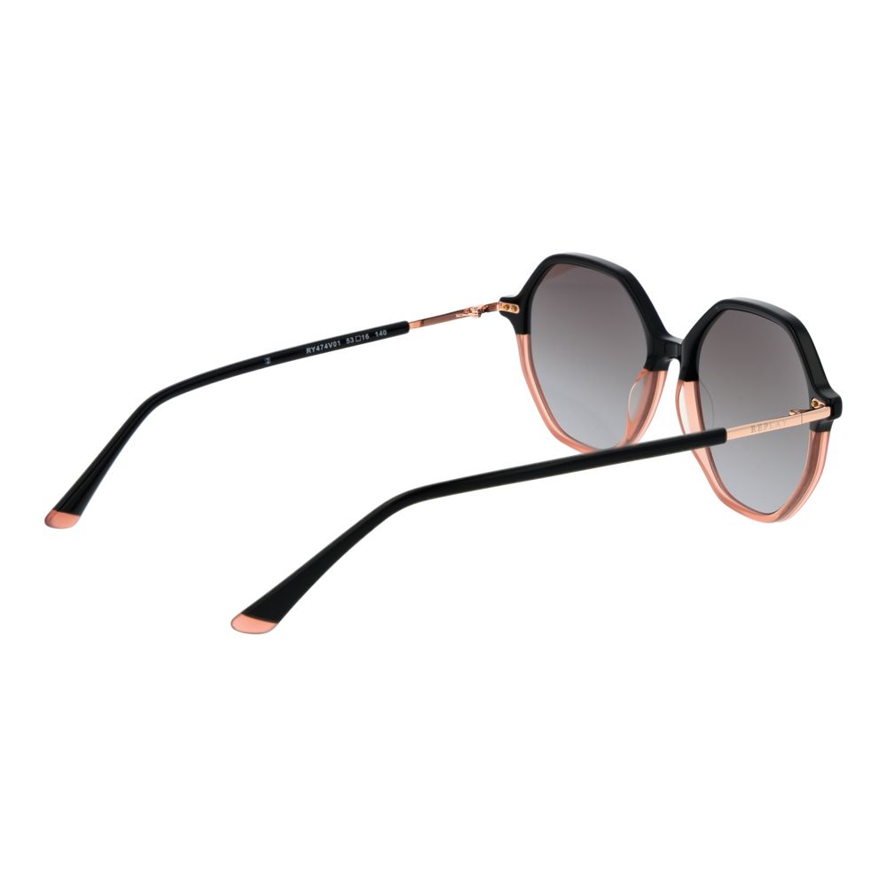 Replay Black Plastic Sunglasses with Gradient Lenses