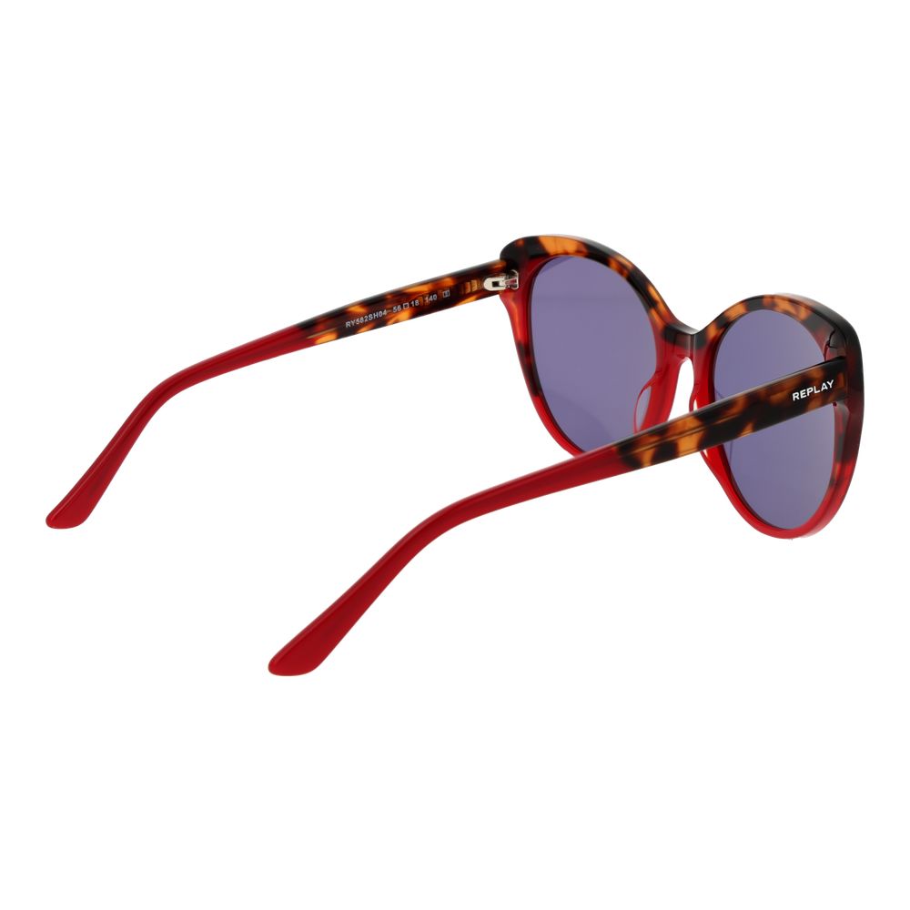Replay Red Plastic Sunglasses - Butterfly Design for Women