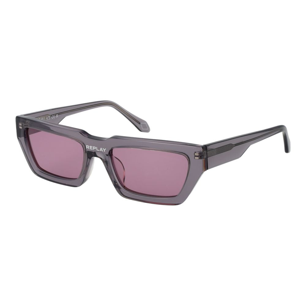 Replay Gray Plastic Sunglasses - Unisex Rectangle Style