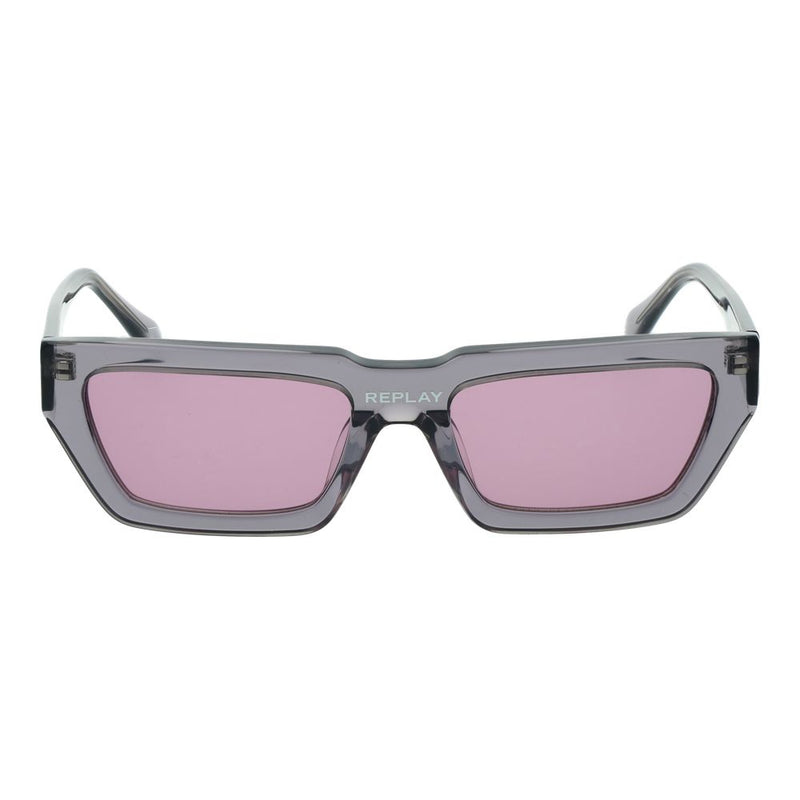 Replay Gray Plastic Sunglasses - Unisex Rectangle Style