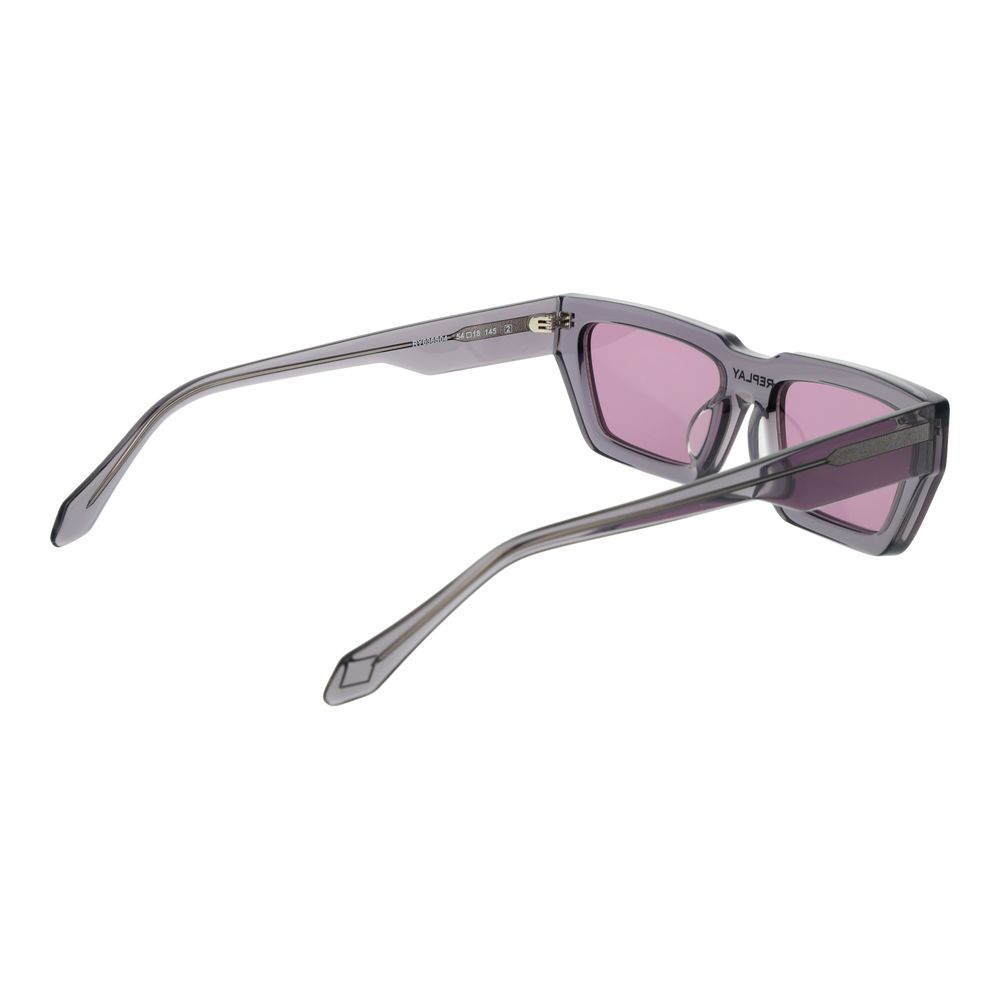 Replay Gray Plastic Sunglasses - Unisex Rectangle Style