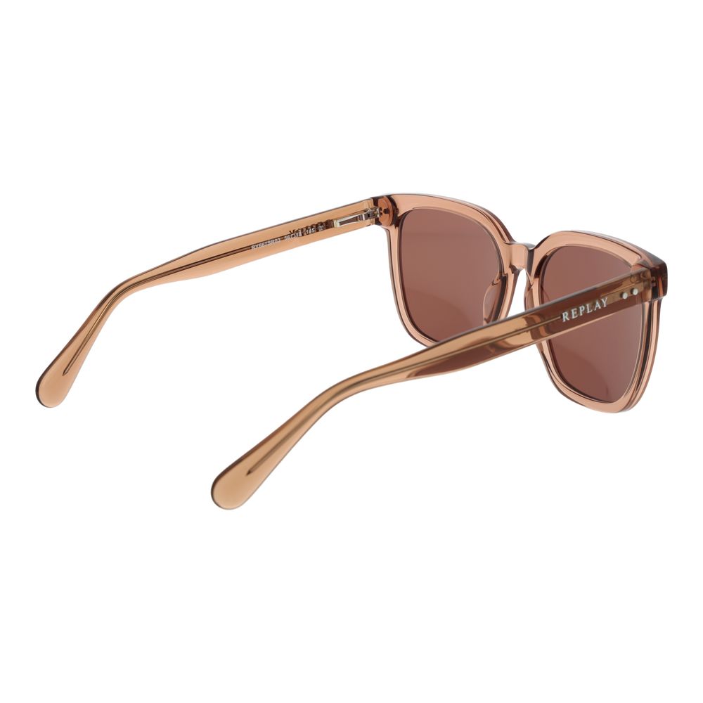 Lunettes de soleil en plastique marron Replay