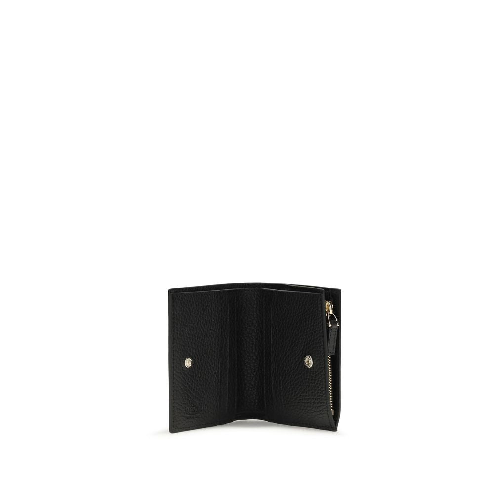 Valentino Garavani Black Lamb Ovis Aries Wallet - Élégance et Fonctionnalité