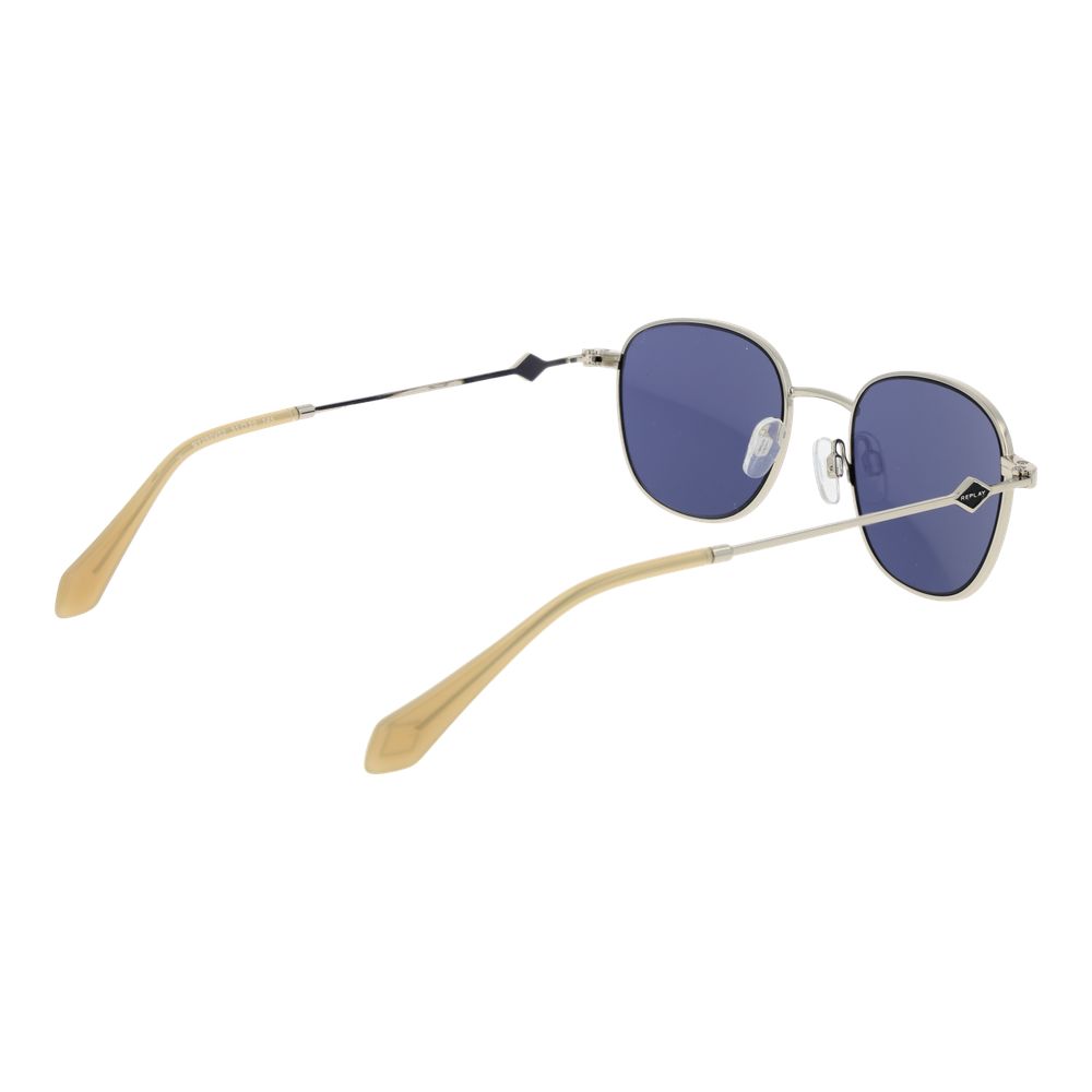 Replay Silver Metal Sunglasses - Unisex Oval Design