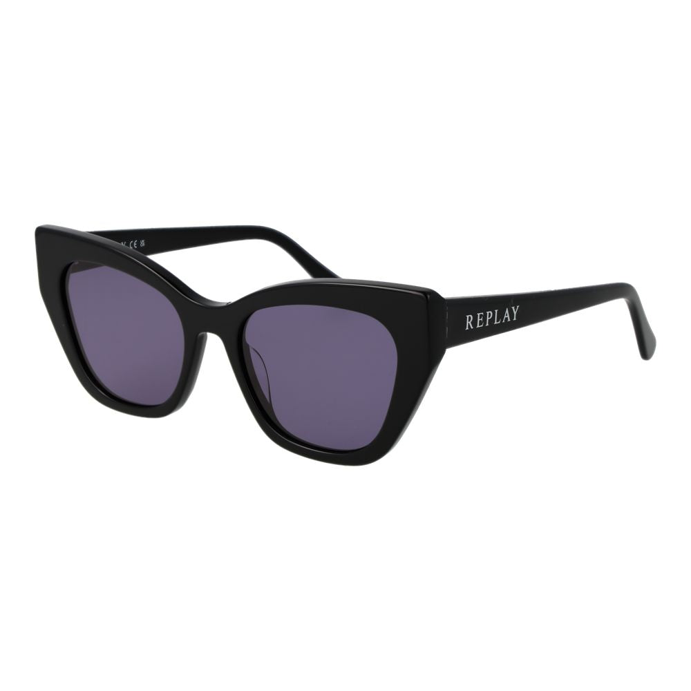 Replay Black Plastic Cat Eye Sunglasses for Women