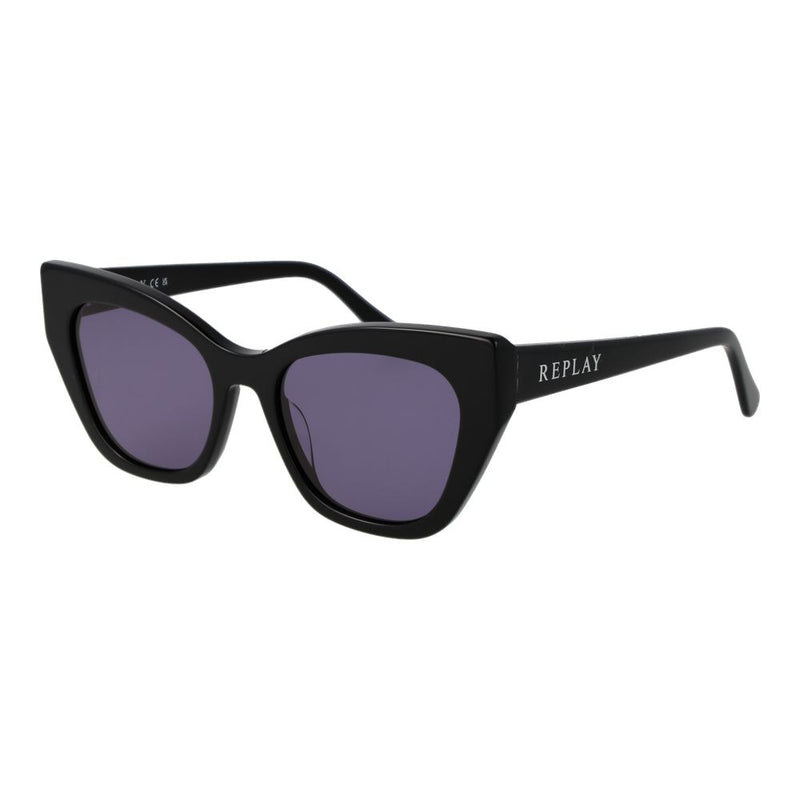 Replay Black Plastic Cat Eye Sunglasses for Women