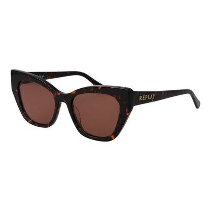 Lunettes de soleil en plastique marron Replay