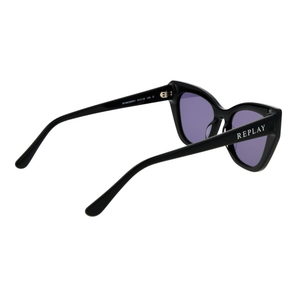 Replay Black Plastic Cat Eye Sunglasses for Women