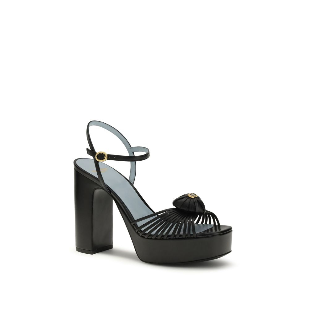 Sandales Valentino Garavani Royal 115mm en Cuir de Veau Noir