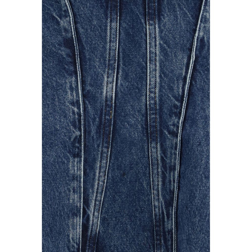 Haut en coton bleu doré