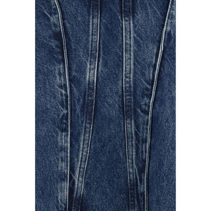 Haut en coton bleu doré