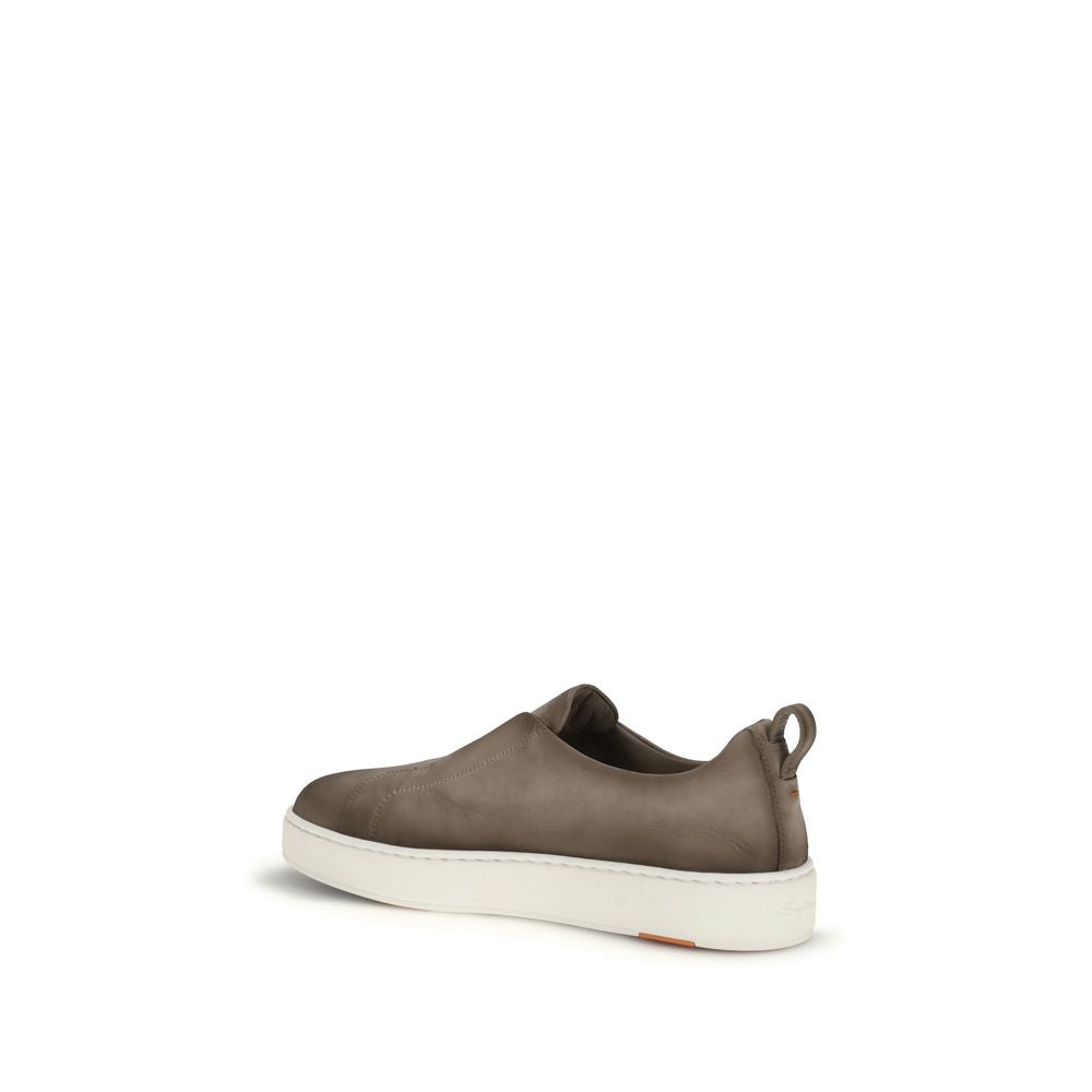 Santoni Beige Rubber Low Top Sneakers for Men - Luxury Comfort