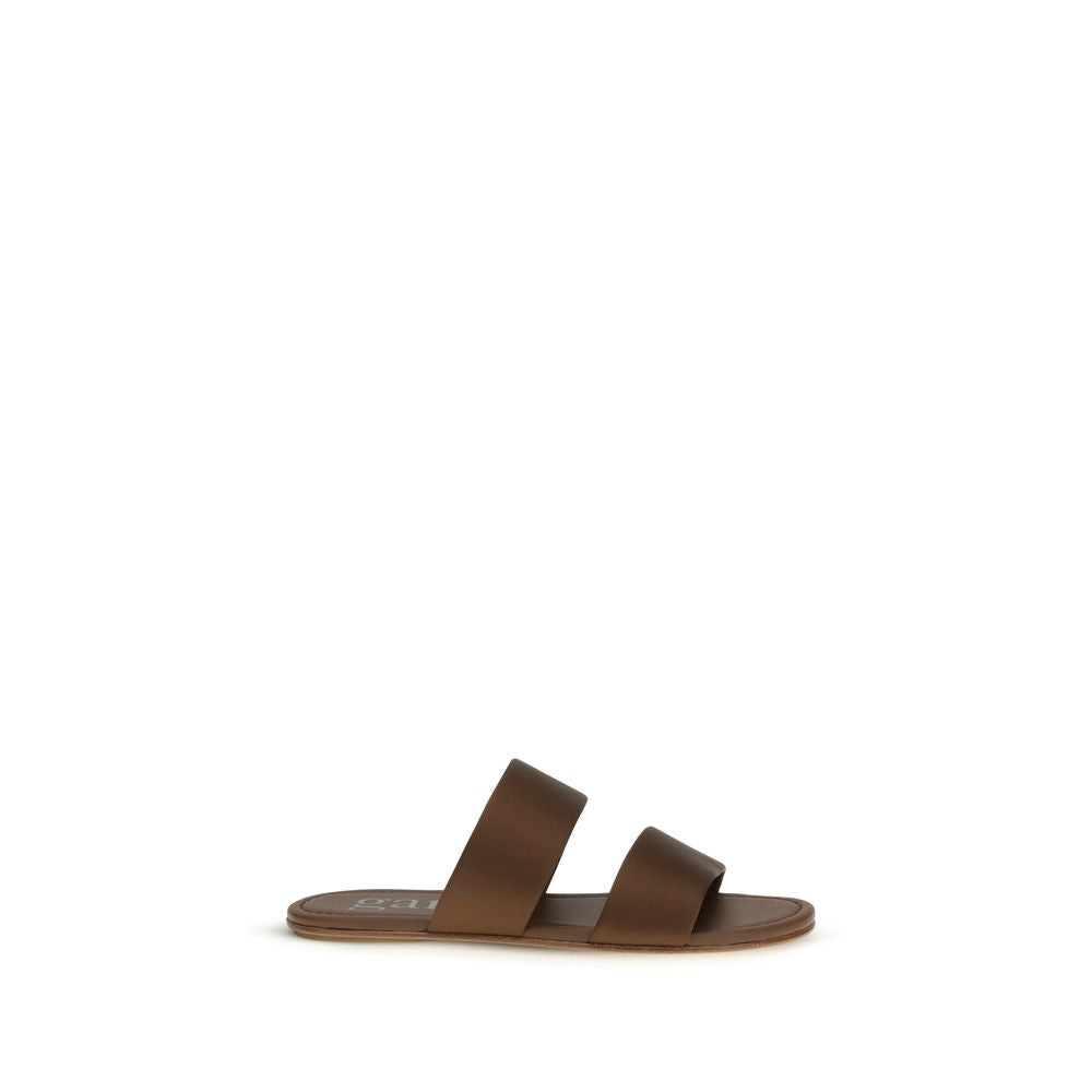 Pedro García Sandales Plates en Soie Marron - Élégance et Confort