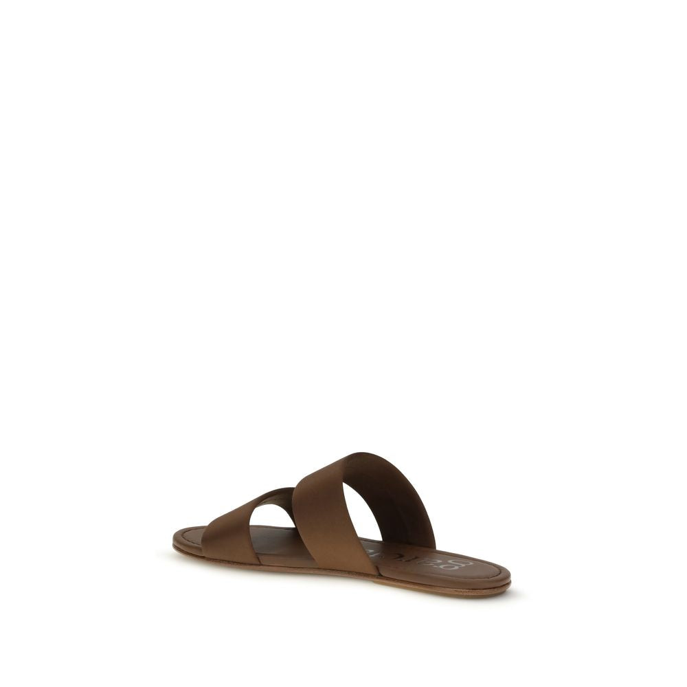 Pedro García Sandales Plates en Soie Marron - Élégance et Confort
