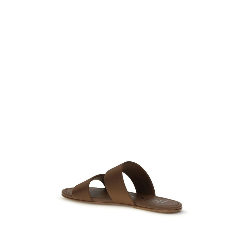 Pedro García Sandales Plates en Soie Marron - Élégance et Confort