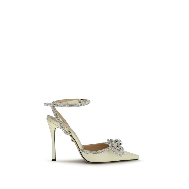 MACH & MACH Yellow Silk High Heel Pumps - Elegant Footwear
