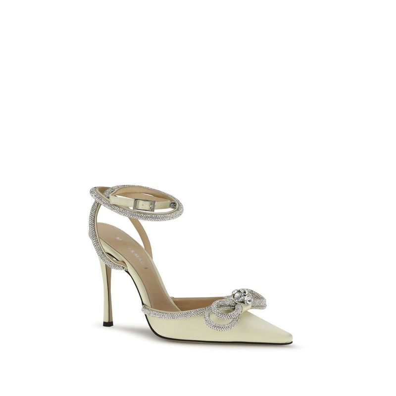 MACH & MACH Yellow Silk High Heel Pumps - Elegant Footwear