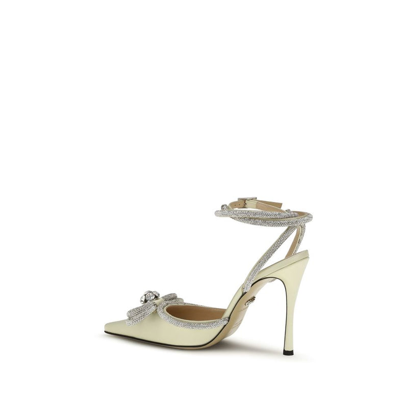 MACH & MACH Yellow Silk High Heel Pumps - Elegant Footwear