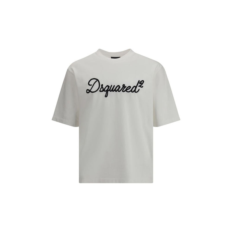 Dsquared² White Cotton T-Shirt - Oversized Fit with Logo