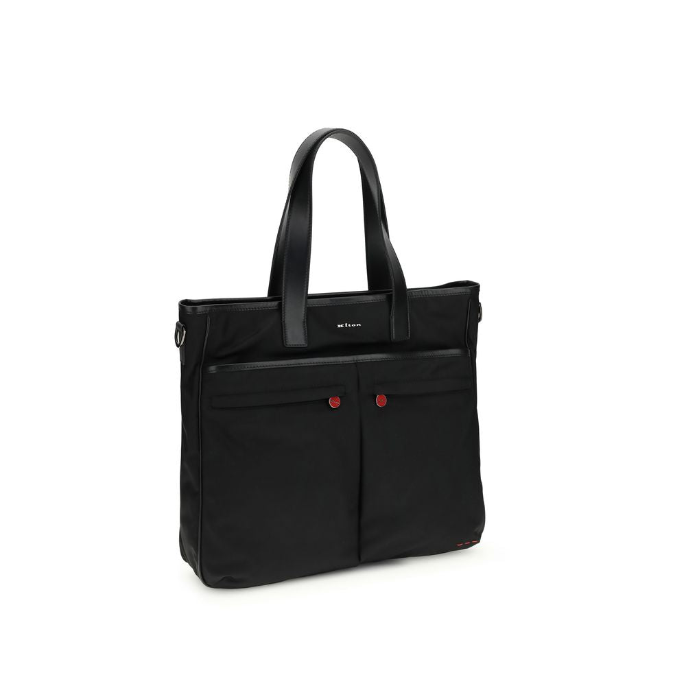 Sac à main Kiton Bos Taurus en cuir de veau noir