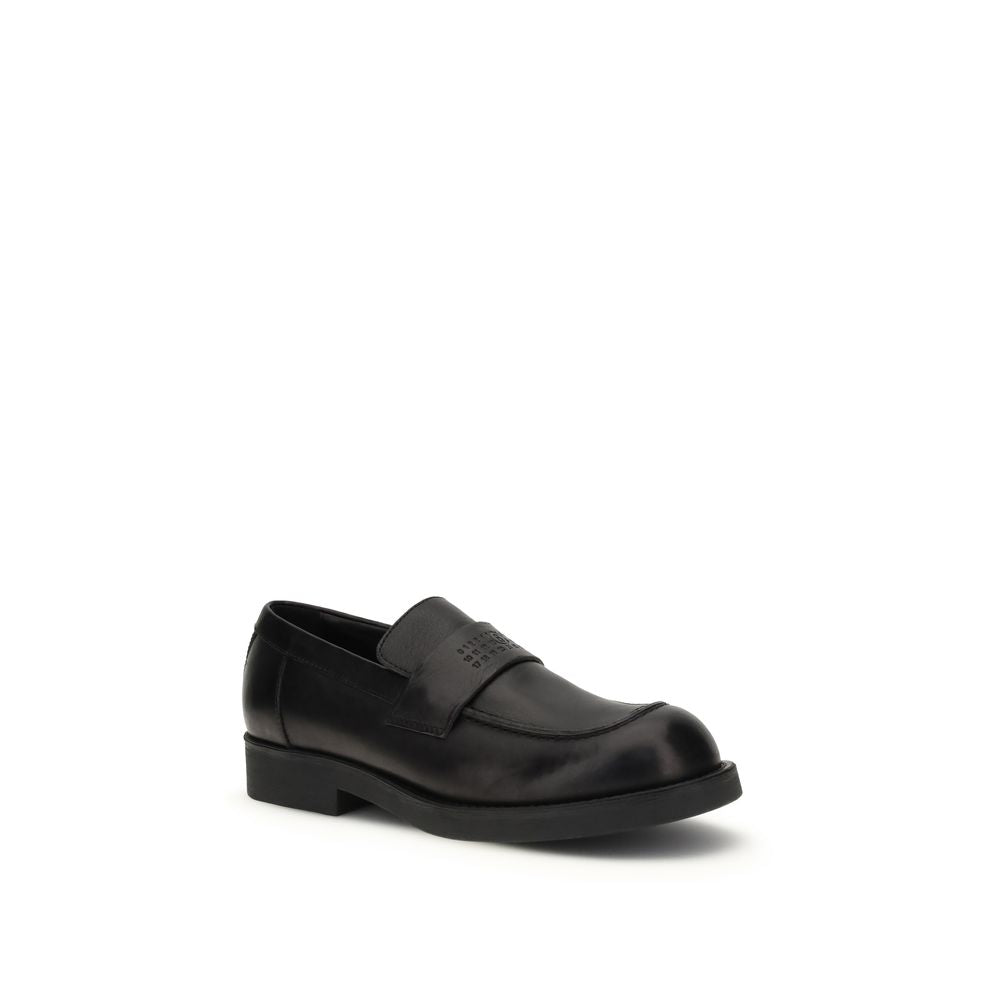 Mocassins Bos Taurus en cuir de veau noir MM6