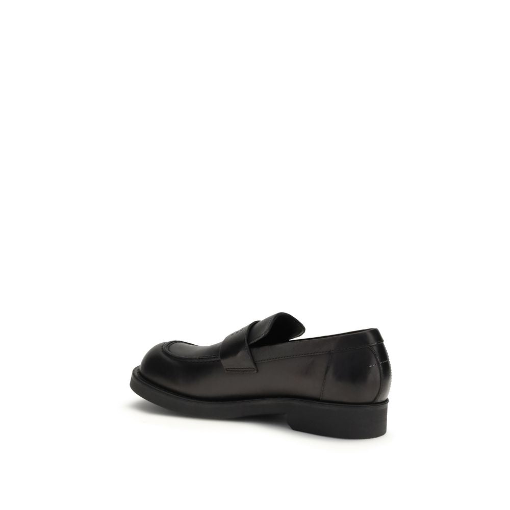 Mocassins Bos Taurus en cuir de veau noir MM6