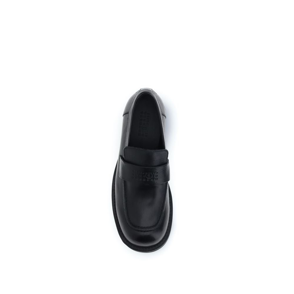 Mocassins Bos Taurus en cuir de veau noir MM6