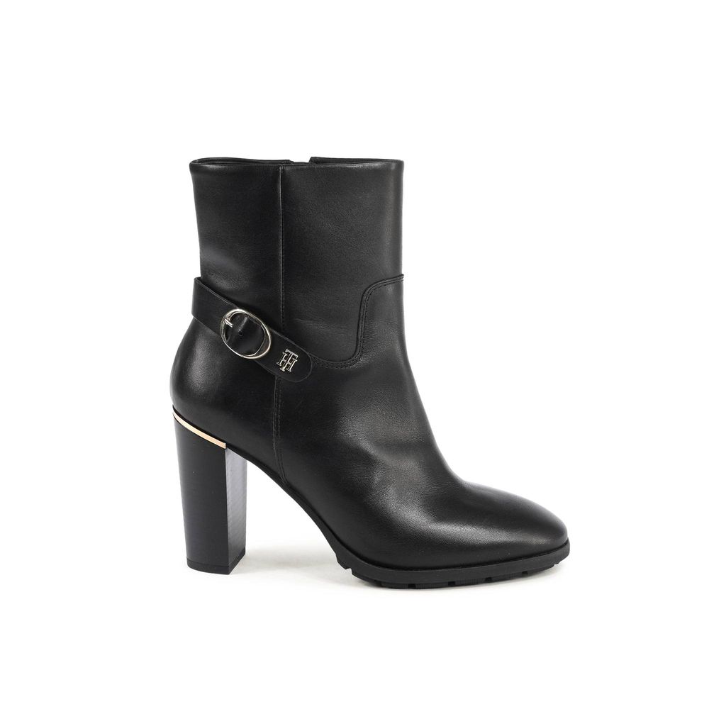 Tommy Hilfiger Black Leather Ankle Boots - FW0FW06768BDS