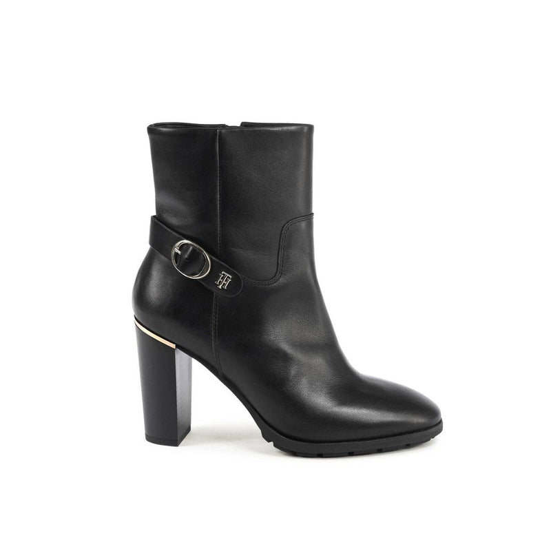 Tommy Hilfiger Black Leather Ankle Boots - FW0FW06768BDS