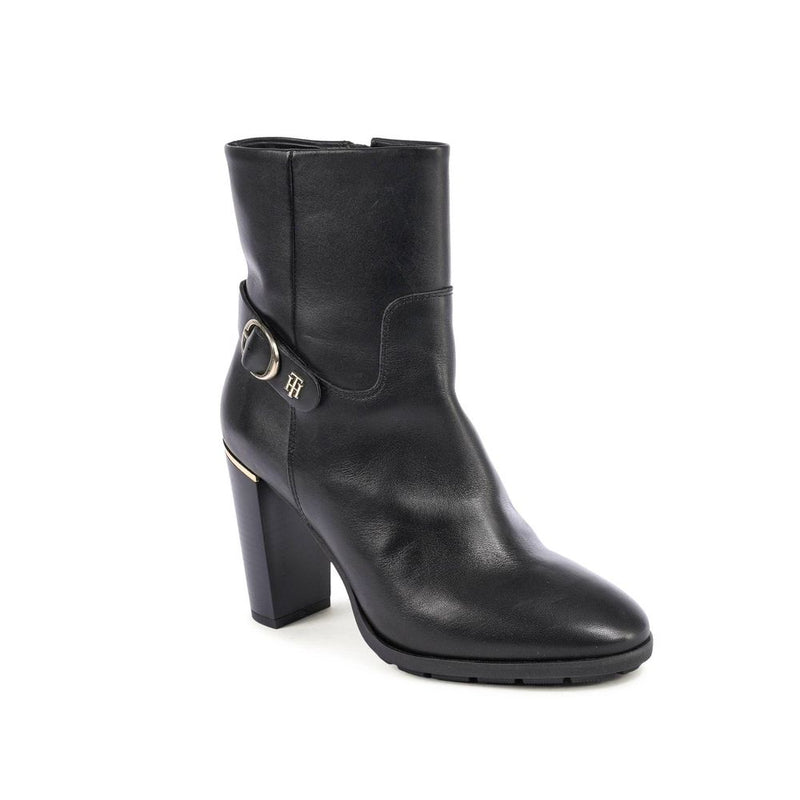 Tommy Hilfiger Black Leather Ankle Boots - FW0FW06768BDS