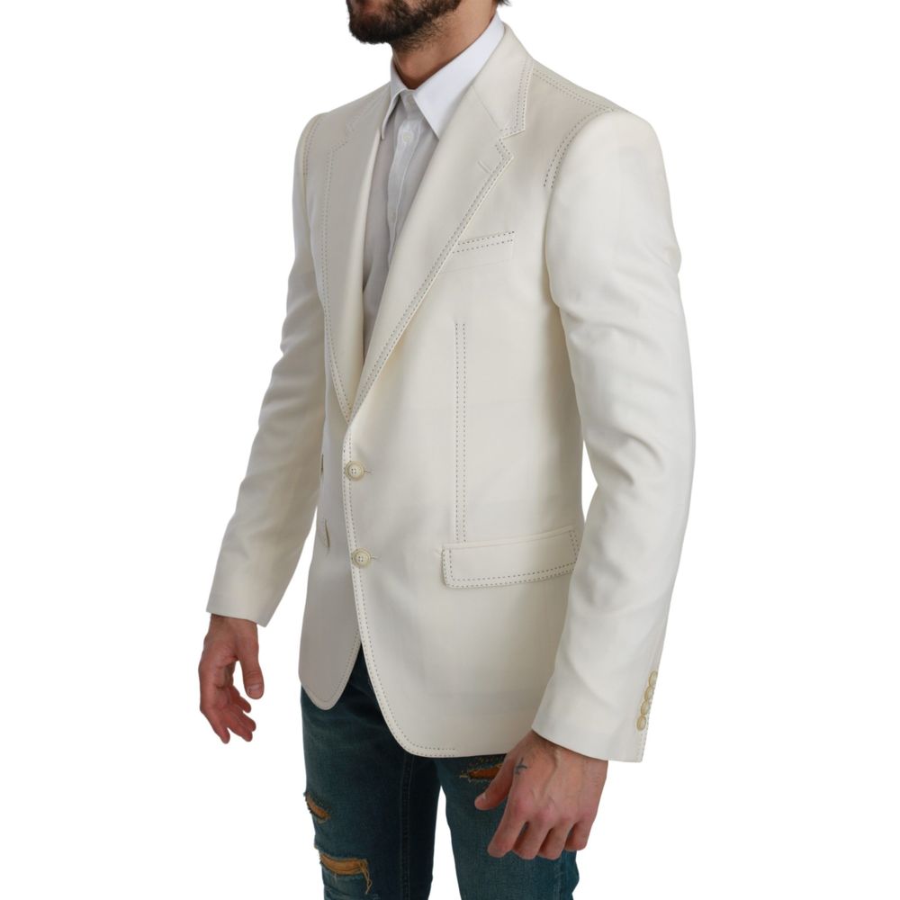 Blazer Dolce &amp; Gabbana en laine vierge blanche