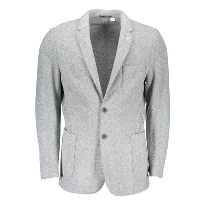 Gant grijs polyester en wollen blazer