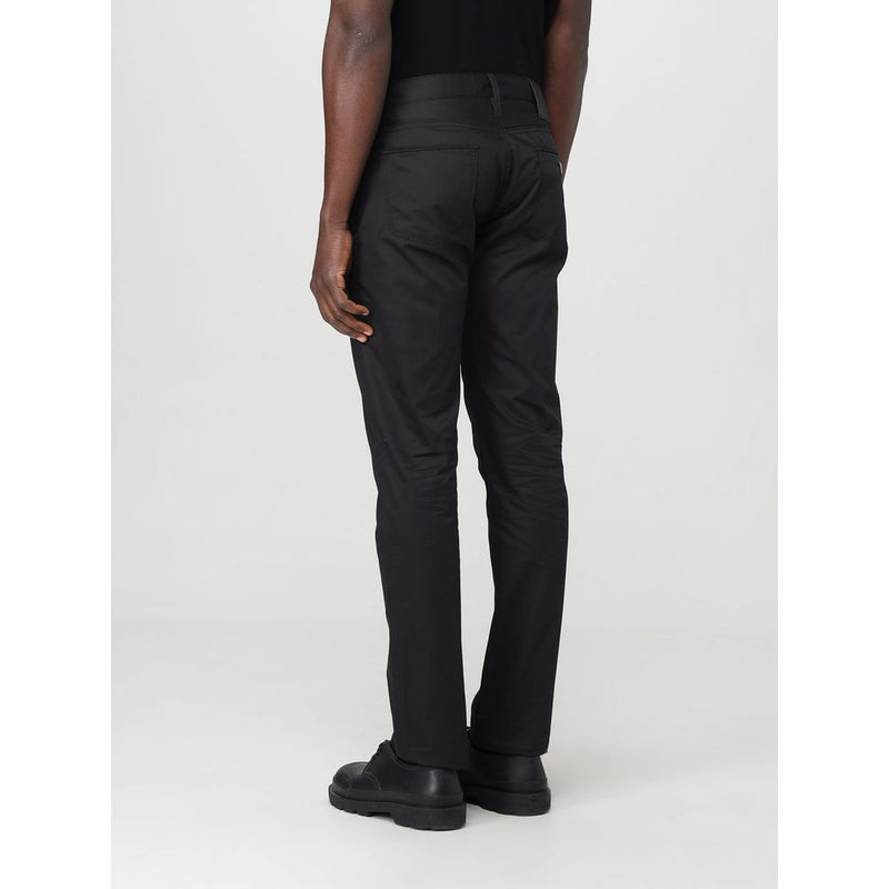 Pantalon décontracté en coton noir Emporio Armani