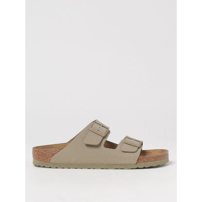 Sandales plates Birkenstock en daim marron