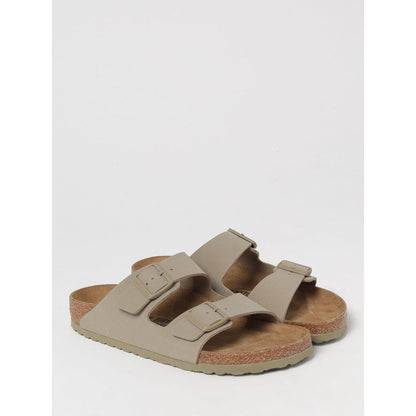 Sandales plates Birkenstock en daim marron