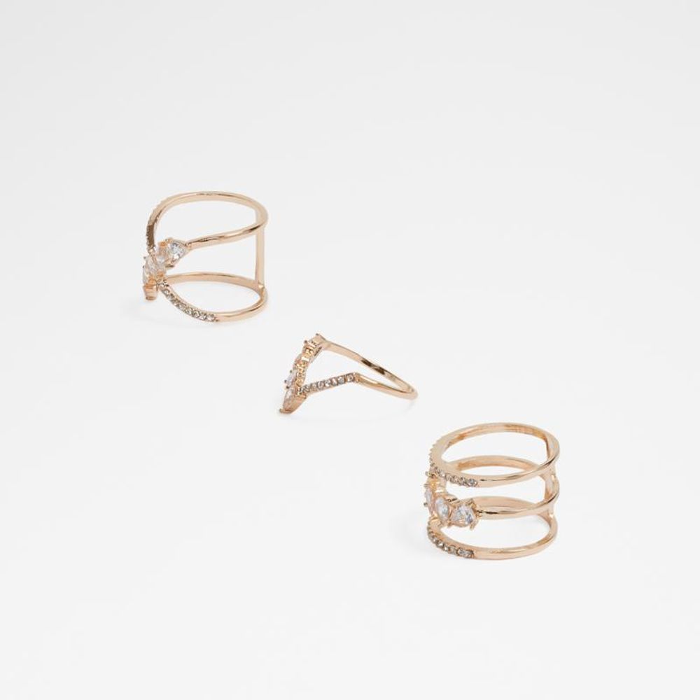 ALDO Gold Elastane Ring - Chic Elegance with Sparkle