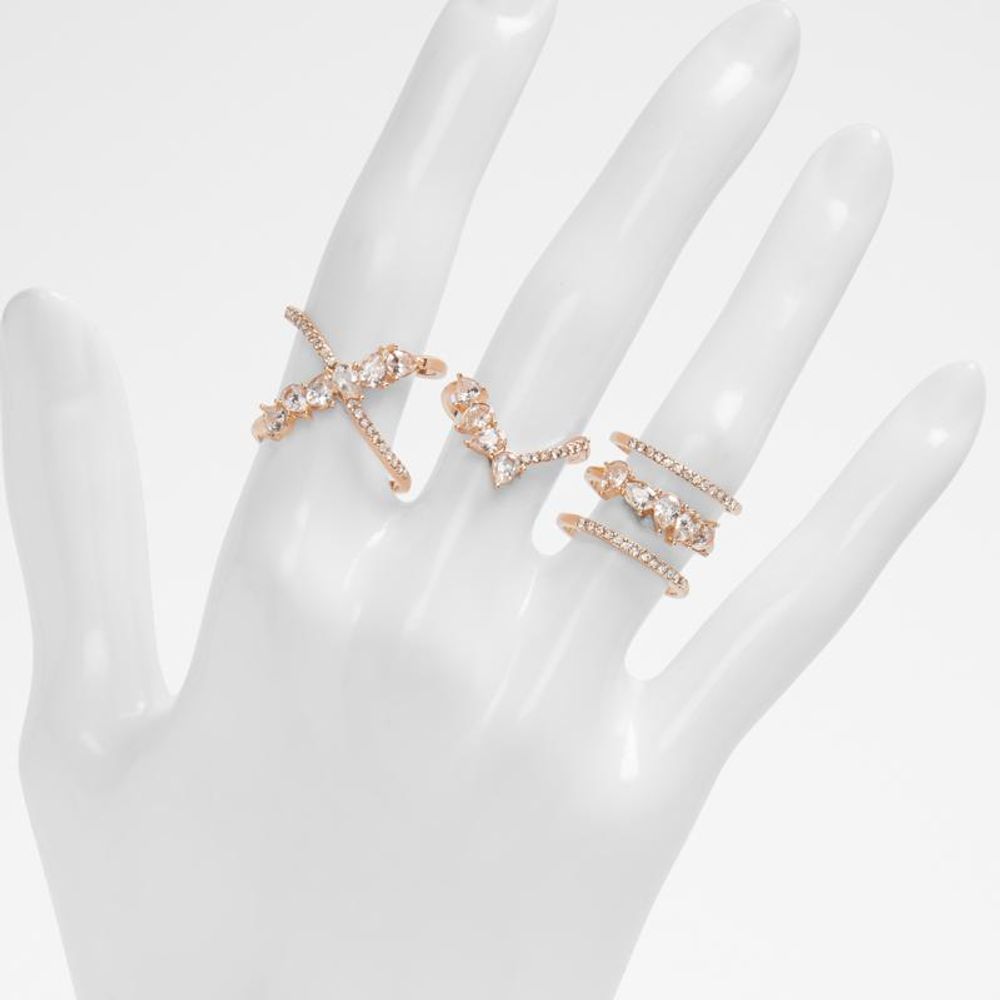 ALDO Gold Elastane Ring - Chic Elegance with Sparkle